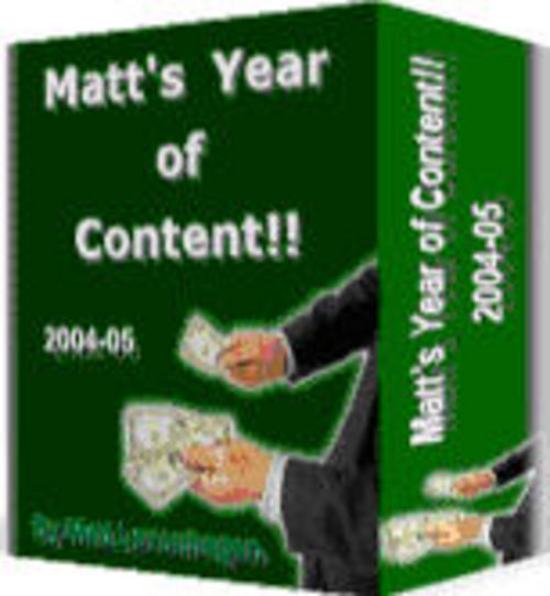 Product picture Matts Year of Content - with FULL PLR + Mystery BONUS!