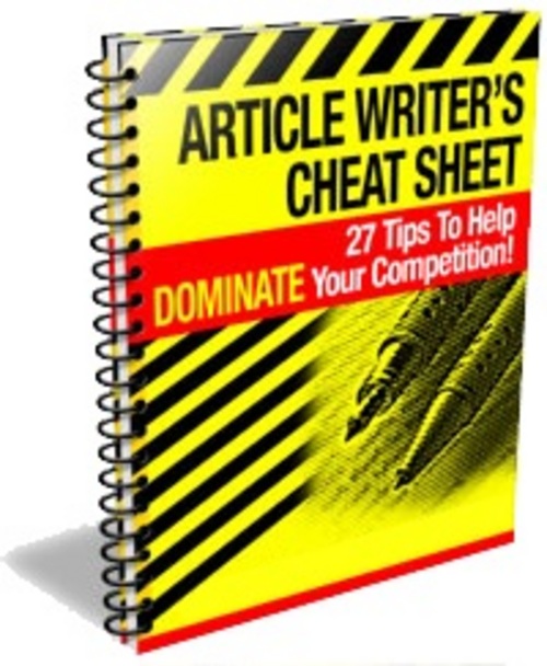 Product picture Article Writers Cheat Sheet