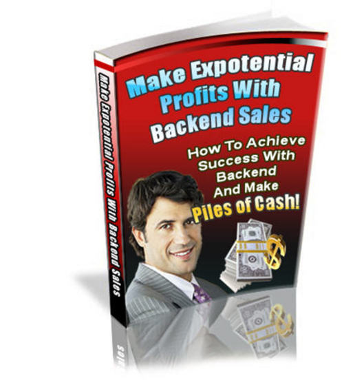 Product picture Make Expotential Profits With Backend Sales - PLR+2 BONUSES!