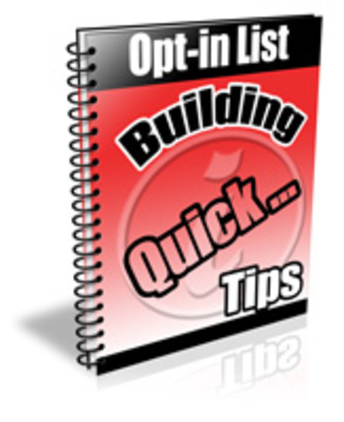 Product picture Optin Tips Quick Tips E-course - with PLR + 2 BONUSES!